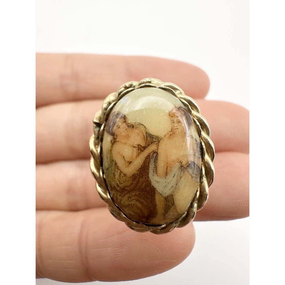 Vintage Gold Tone Women Ring Size 6